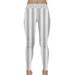 Vertical Stripes - White and Silver Gray Yoga Leggings