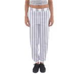 Vertical Stripes - White and Silver Gray Women s Jogger Sweatpants