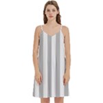 Vertical Stripes - White and Silver Gray Women s Reversible Sports Bra with Border