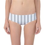 Vertical Stripes - White and Silver Gray Classic Bikini Bottoms