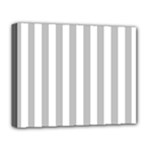 Vertical Stripes - White and Silver Gray Deluxe Canvas 20  x 16  (Stretched)