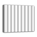 Vertical Stripes - White and Silver Gray Deluxe Canvas 24  x 20  (Stretched)