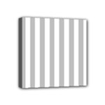 Vertical Stripes - White and Silver Gray Mini Canvas 4  x 4  (Stretched)