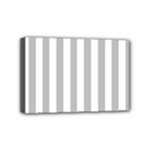 Vertical Stripes - White and Silver Gray Mini Canvas 6  x 4  (Stretched)