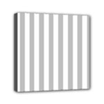 Vertical Stripes - White and Silver Gray Mini Canvas 6  x 6  (Stretched)
