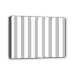 Vertical Stripes - White and Silver Gray Mini Canvas 7  x 5  (Stretched)