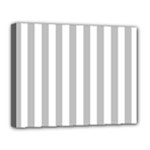 Vertical Stripes - White and Silver Gray Canvas 14  x 11  (Stretched)