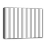 Vertical Stripes - White and Silver Gray Canvas 16  x 12  (Stretched)