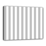 Vertical Stripes - White and Silver Gray Canvas 20  x 16  (Stretched)