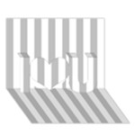 Vertical Stripes - White and Silver Gray I Love You 3D Greeting Card (7x5)