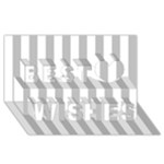 Vertical Stripes - White and Silver Gray Best Wish 3D Greeting Card (8x4)