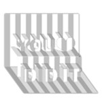 Vertical Stripes - White and Silver Gray You Did It 3D Greeting Card (7x5)