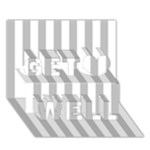 Vertical Stripes - White and Silver Gray Get Well 3D Greeting Card (7x5)
