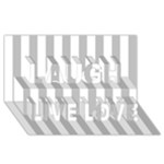Vertical Stripes - White and Silver Gray Laugh Live Love 3D Greeting Card (8x4)