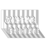 Vertical Stripes - White and Silver Gray Congrats Graduate 3D Greeting Card (8x4)