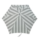 Vertical Stripes - White and Silver Gray Mini Umbrella