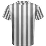Vertical Stripes - White and Gray Men s Cotton Tee