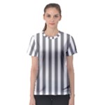 Vertical Stripes - White and Gray Women s Sport Mesh Tee
