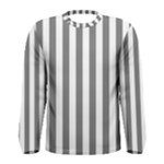 Vertical Stripes - White and Gray Men s Long Sleeve T-shirt