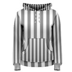 Vertical Stripes - White and Gray Women s Pullover Hoodie