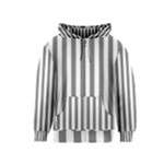 Vertical Stripes - White and Gray Kid s Zipper Hoodie