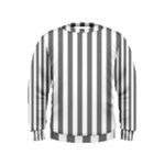 Vertical Stripes - White and Gray Kid s Sweatshirt