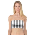 Vertical Stripes - White and Gray Bandeau Top