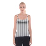 Vertical Stripes - White and Gray Spaghetti Strap Top