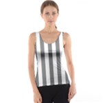 Vertical Stripes - White and Gray Tank Top