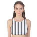 Vertical Stripes - White and Gray Tank Bikini Top