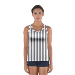 Vertical Stripes - White and Gray Women s Sport Tank Top