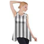 Vertical Stripes - White and Gray Side Drop Tank Tunic