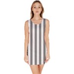Vertical Stripes - White and Gray Bodycon Dress