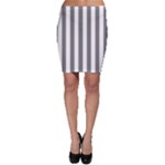 Vertical Stripes - White and Gray Bodycon Skirt