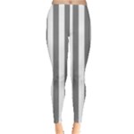 Vertical Stripes - White and Gray Women s Leggings