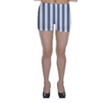 Vertical Stripes - White and Gray Skinny Shorts