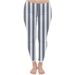 Vertical Stripes - White and Gray Winter Leggings