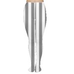 Vertical Stripes - White and Gray Women s Tights