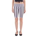 Vertical Stripes - White and Gray Yoga Cropped Leggings