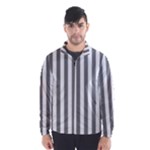 Vertical Stripes - White and Gray Wind Breaker (Men)