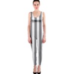 Vertical Stripes - White and Gray OnePiece Catsuit