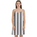 Vertical Stripes - White and Gray Women s Reversible Sports Bra with Border