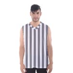 Vertical Stripes - White and Gray Men s Basketball Tank Top