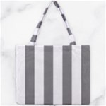 Vertical Stripes - White and Gray Mini Tote Bag
