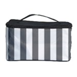 Vertical Stripes - White and Gray Cosmetic Storage Case