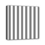Vertical Stripes - White and Gray Mini Canvas 6  x 6  (Stretched)