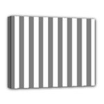 Vertical Stripes - White and Gray Canvas 14  x 11  (Stretched)