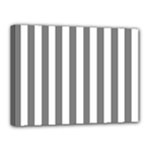 Vertical Stripes - White and Gray Canvas 16  x 12  (Stretched)