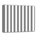 Vertical Stripes - White and Gray Canvas 20  x 16  (Stretched)