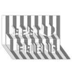 Vertical Stripes - White and Gray Best Friends 3D Greeting Card (8x4)